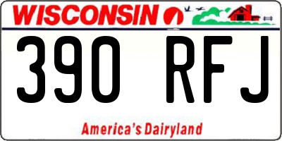 WI license plate 390RFJ