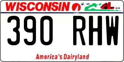WI license plate 390RHW