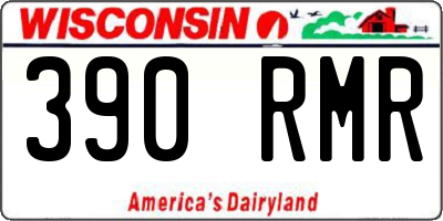 WI license plate 390RMR