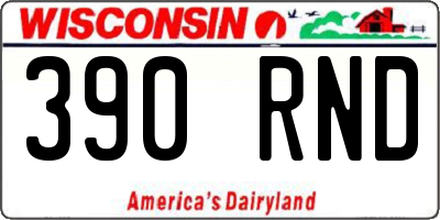 WI license plate 390RND