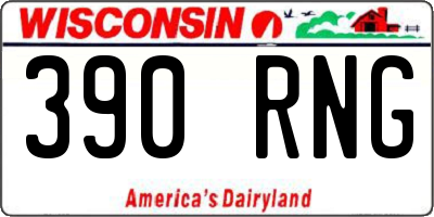WI license plate 390RNG