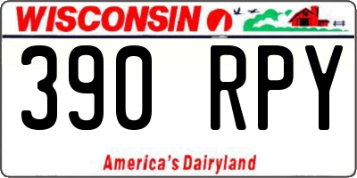 WI license plate 390RPY