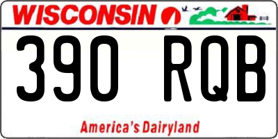 WI license plate 390RQB