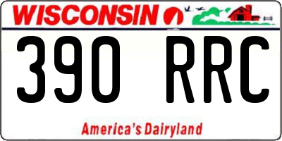 WI license plate 390RRC