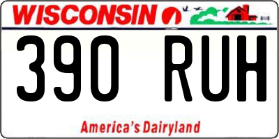 WI license plate 390RUH