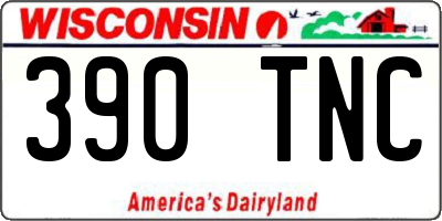 WI license plate 390TNC
