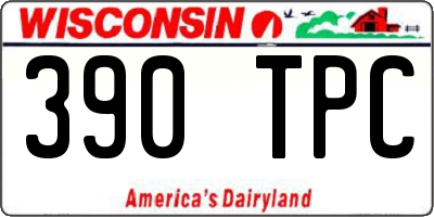 WI license plate 390TPC