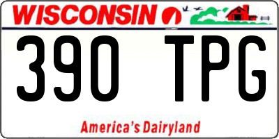 WI license plate 390TPG