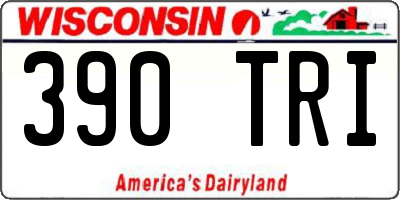 WI license plate 390TRI