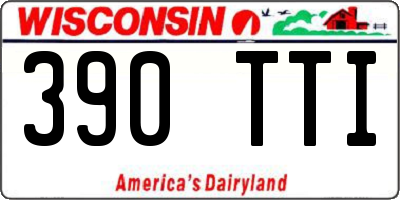 WI license plate 390TTI