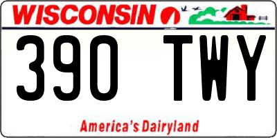 WI license plate 390TWY