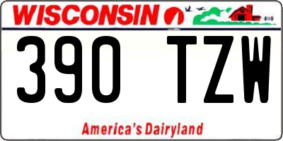 WI license plate 390TZW