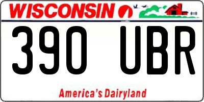 WI license plate 390UBR
