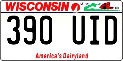 WI license plate 390UID