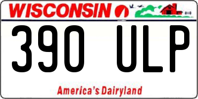 WI license plate 390ULP
