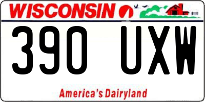 WI license plate 390UXW