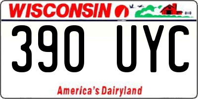 WI license plate 390UYC