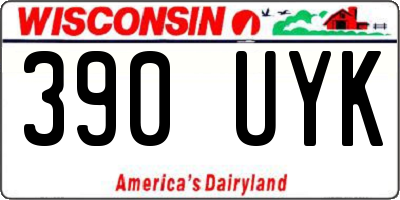 WI license plate 390UYK