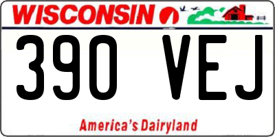 WI license plate 390VEJ