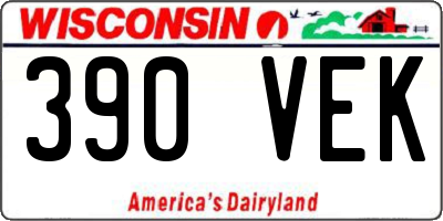 WI license plate 390VEK