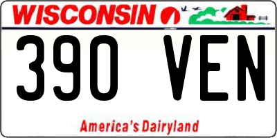 WI license plate 390VEN