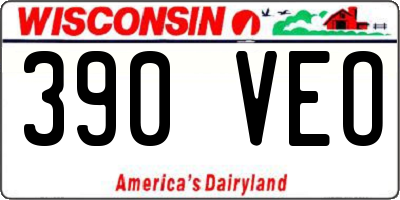 WI license plate 390VEO