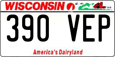 WI license plate 390VEP