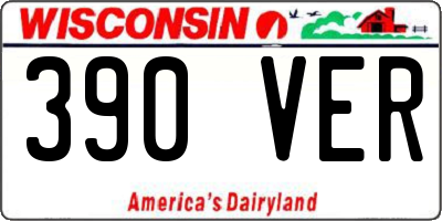 WI license plate 390VER