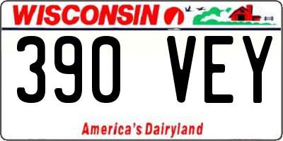 WI license plate 390VEY