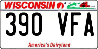 WI license plate 390VFA