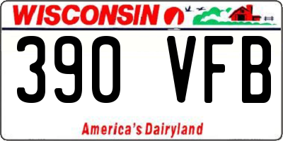 WI license plate 390VFB