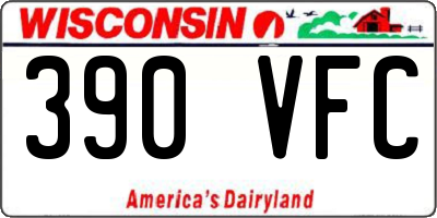 WI license plate 390VFC
