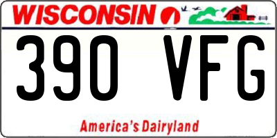 WI license plate 390VFG
