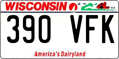 WI license plate 390VFK