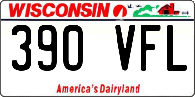 WI license plate 390VFL