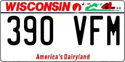 WI license plate 390VFM