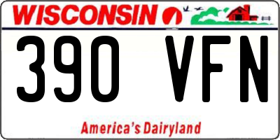 WI license plate 390VFN