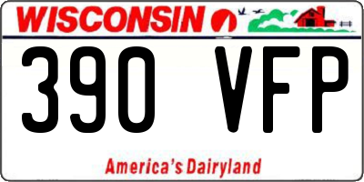 WI license plate 390VFP
