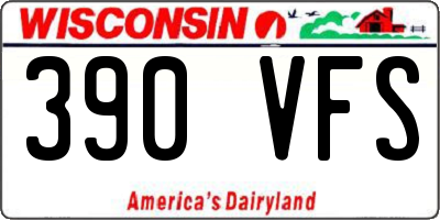 WI license plate 390VFS