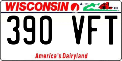WI license plate 390VFT