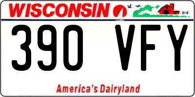 WI license plate 390VFY