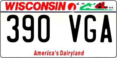 WI license plate 390VGA