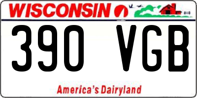 WI license plate 390VGB