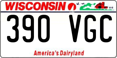 WI license plate 390VGC