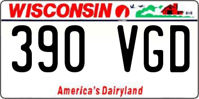 WI license plate 390VGD