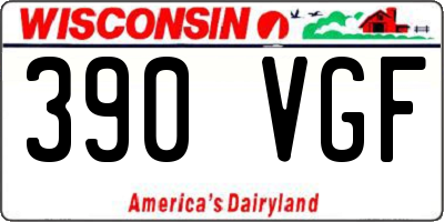WI license plate 390VGF