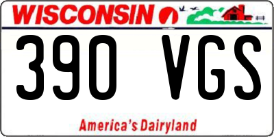 WI license plate 390VGS