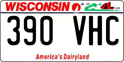 WI license plate 390VHC