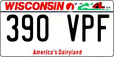 WI license plate 390VPF