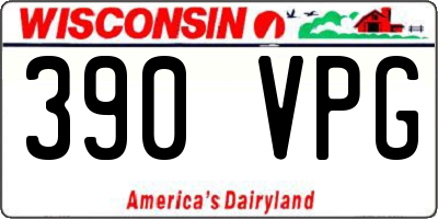 WI license plate 390VPG